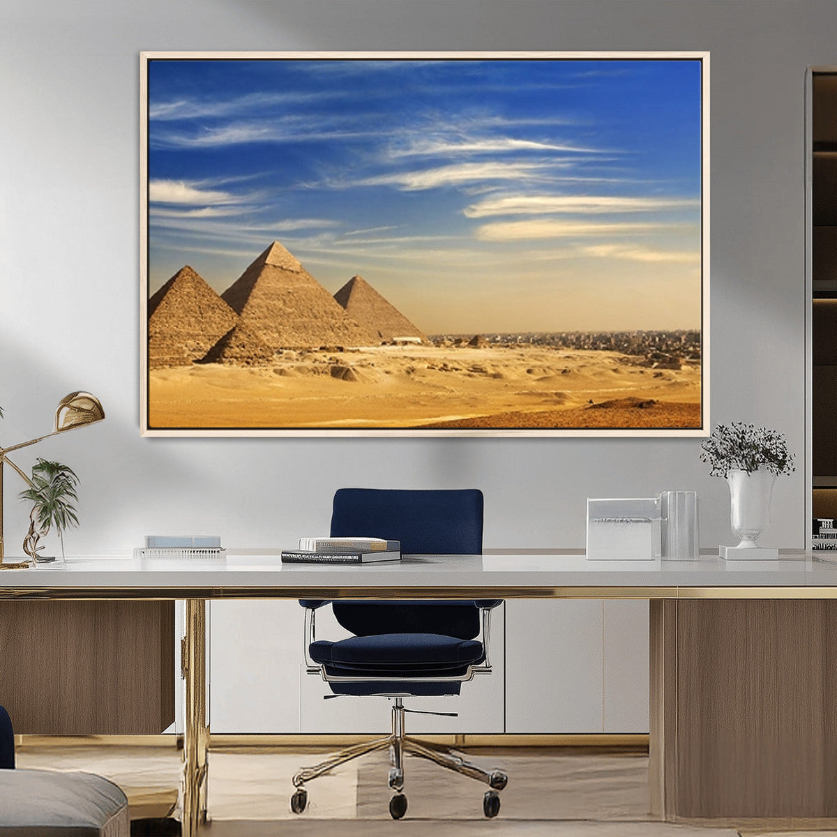 Majestic Ancient Wonders Wall Art Canvas Print – Golden