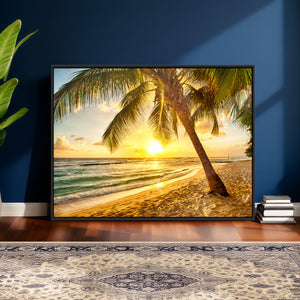 Beach Sunset Canvas Wall Art Print - Tropical Beach Canvas