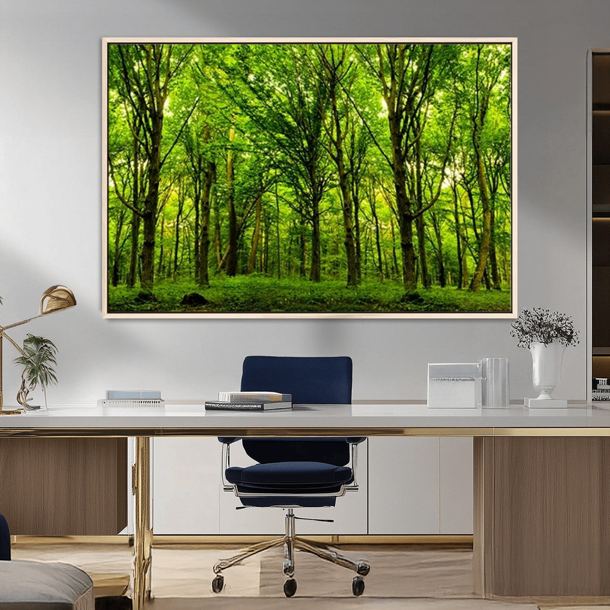 Lush Green Forest Canvas Print | 3-Panel Forest Wall Art |