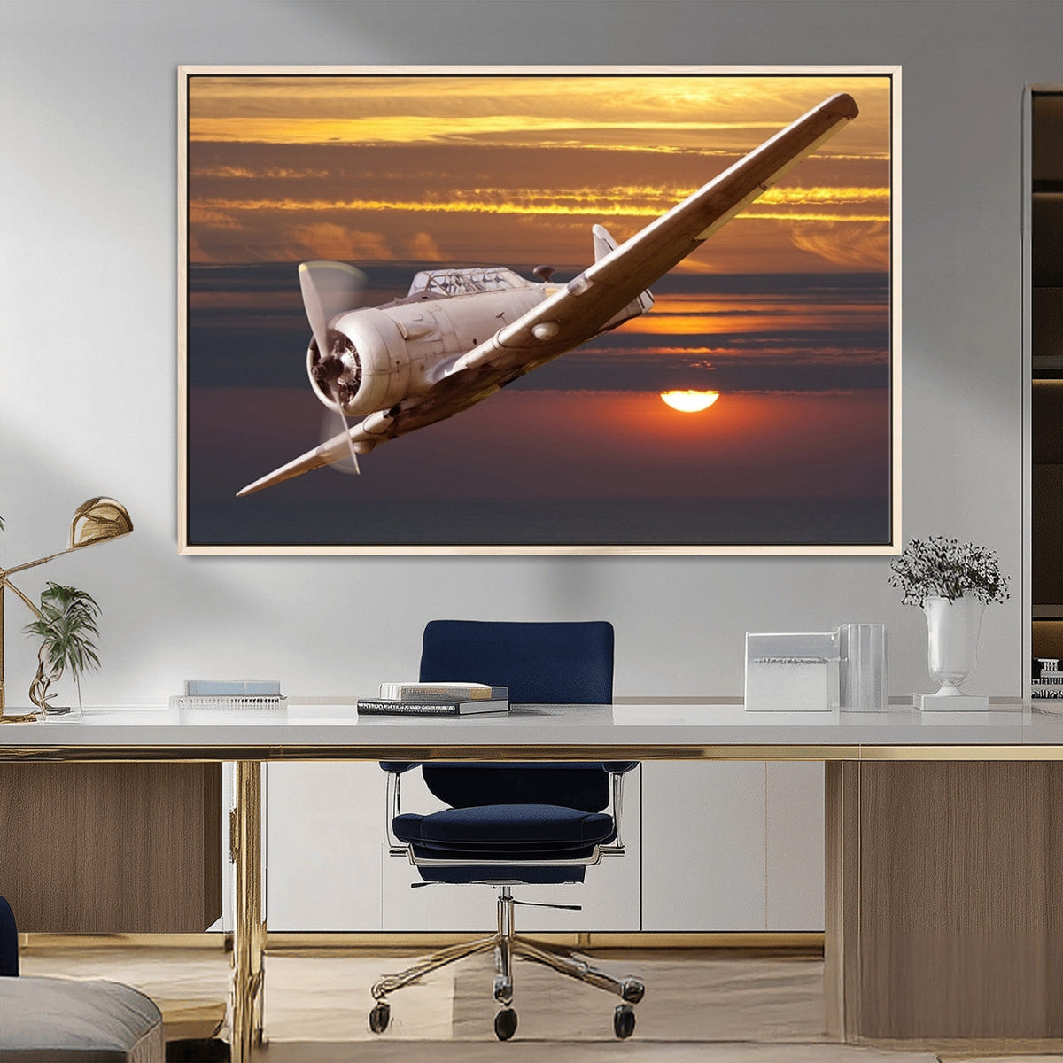 Old War Plane Wall Art Canvas Print