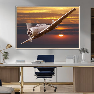 Old War Plane Wall Art Canvas Print