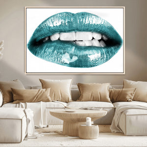 Blue Lips Wall Art Canvas Print