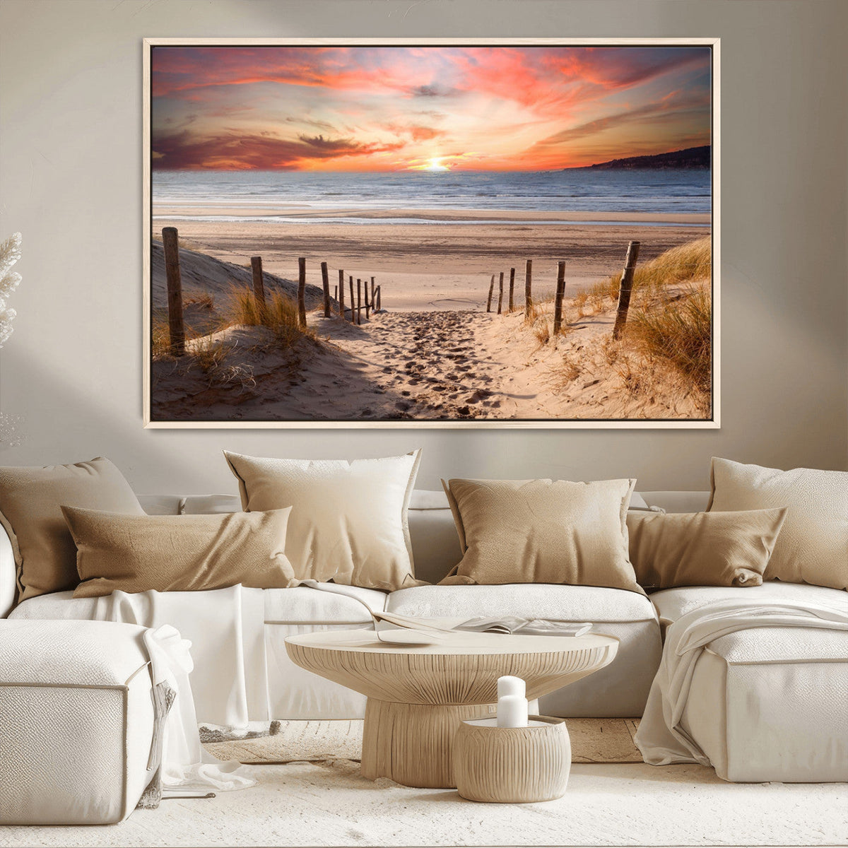 Sunset on the Sea Wall Art Canvas Print