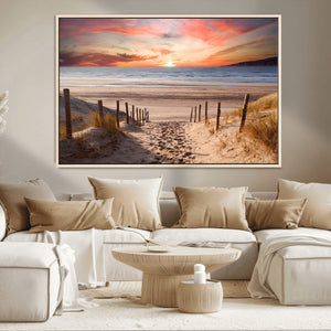 Sunset on the Sea Wall Art Canvas Print