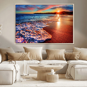 Colorful Coastal Sunset on the Beach Canvas Print, Ocean
