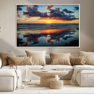 Beach Sunset Print - Stunning Ocean Canvas Artwork with