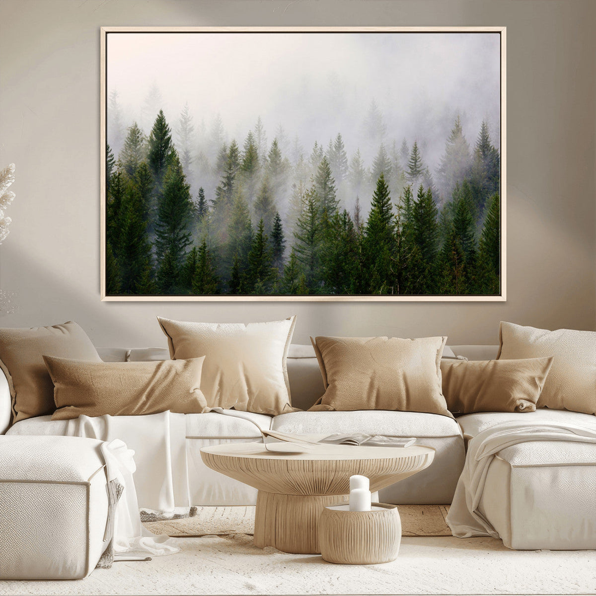 Forest Wall Art Canvas Print | Foggy Forest Wall Art | Pine
