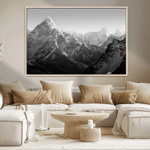Everest Himalaya Mountain Peaks Black & White Triptych