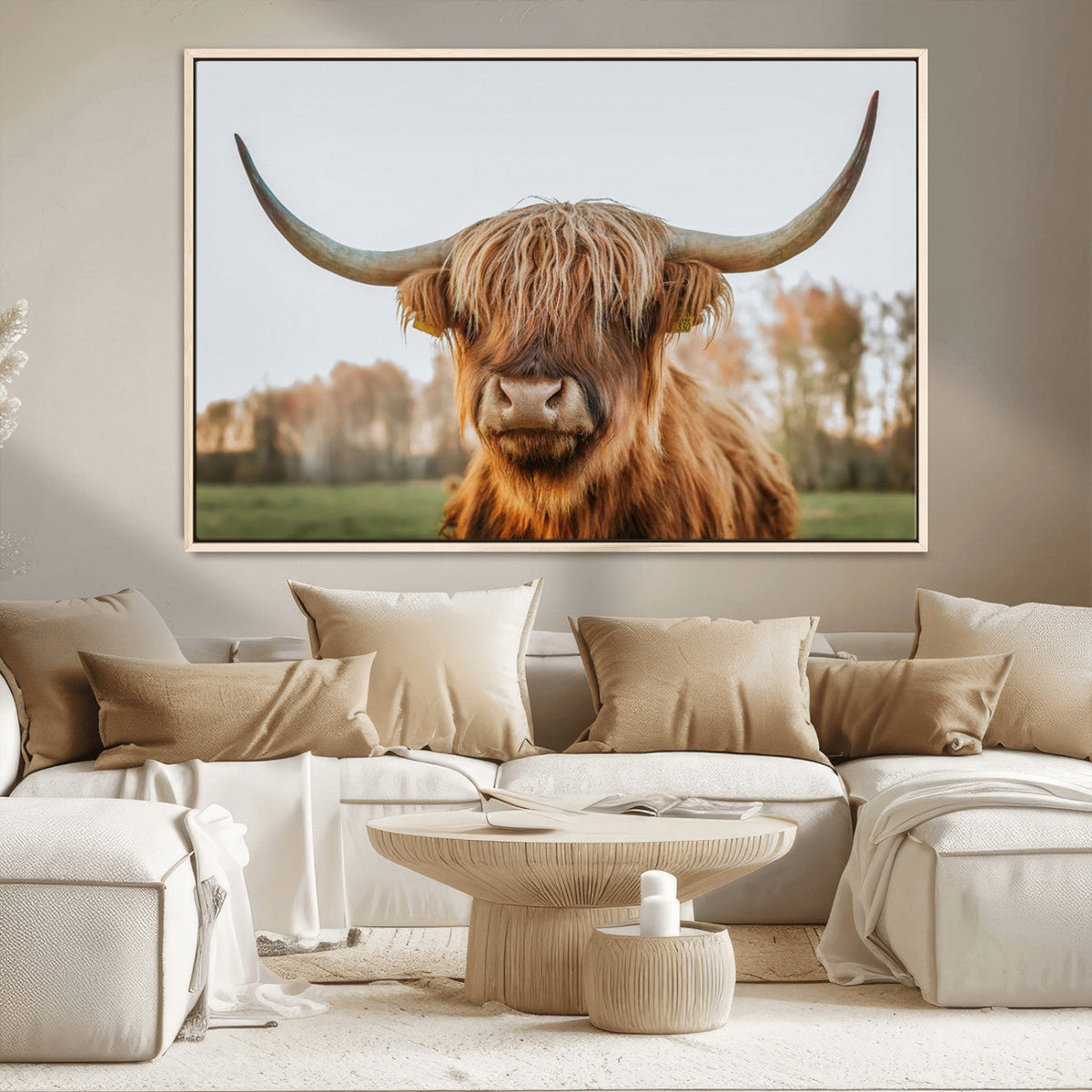 Highland Cow Animal Scottish Cattle Art Print Farmhouse Wall