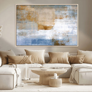 Blue Multi Panel Abstract Wall Art Canvas, Abstract Blue and
