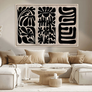 Canvas Print Wall Art Abstract Art Boho, Framed Boho Art