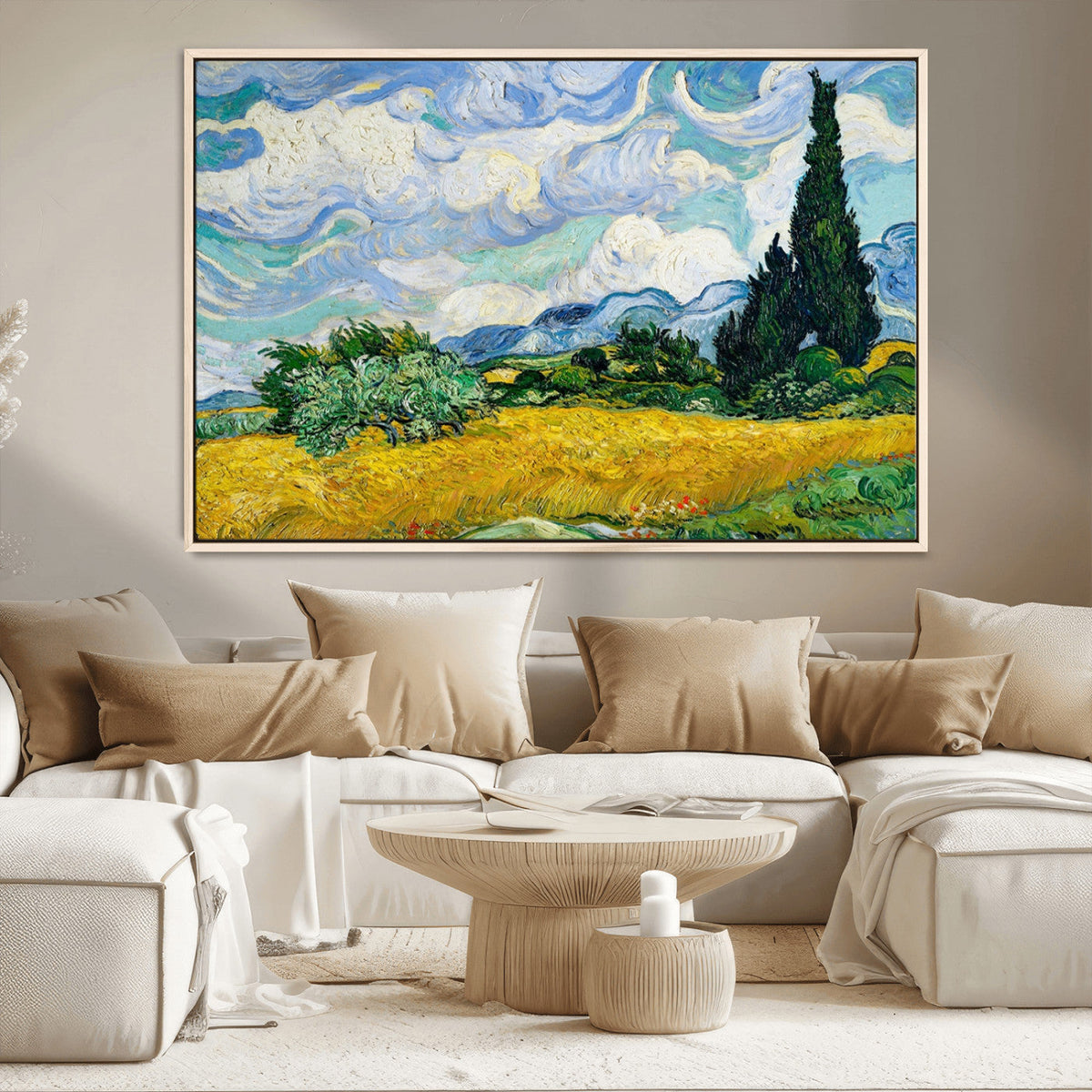 Wheatfield With Cypresses By Van Gogh Painting Wall Art