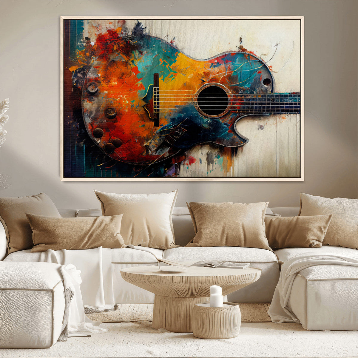 Abstract Guitar Wall Art Canvas | Vibrant Music-Inspired Art