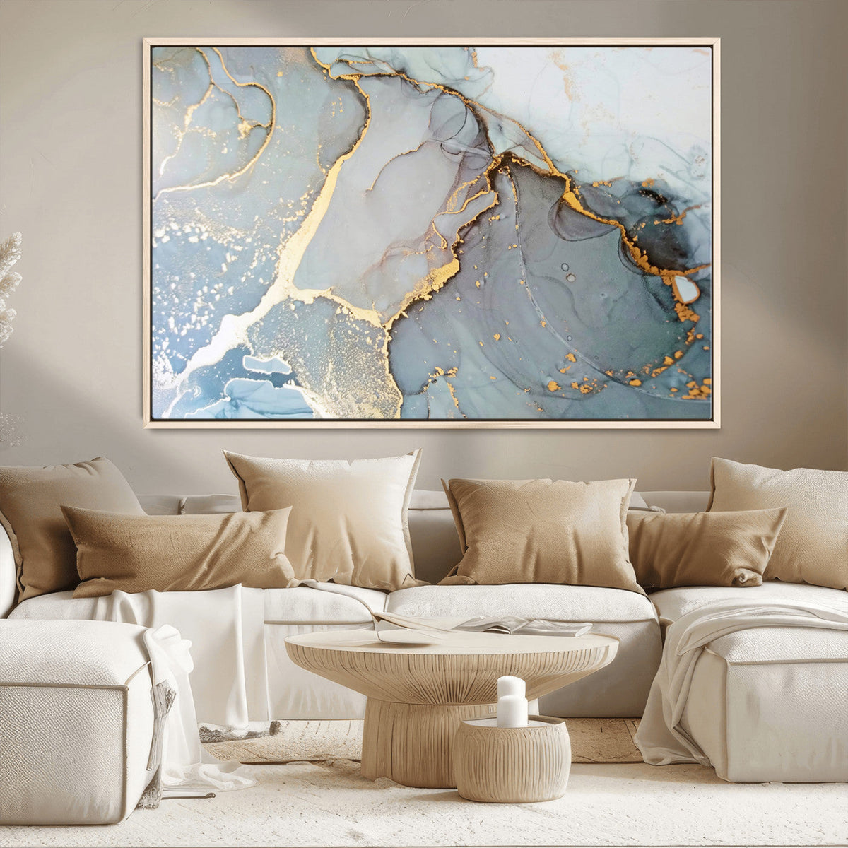 Large Abstract Marble Wall Art Canvas Print for Living Room