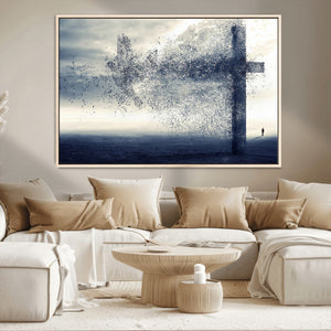 Jesus and the Fading Cross Wall Art Print – Symbol of Faith,