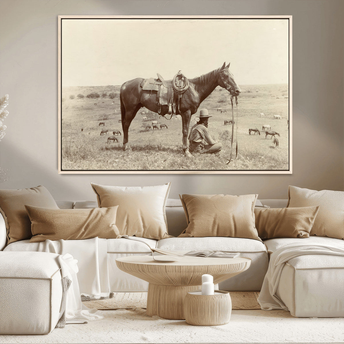 Cowboy Wall Art - Western Horse Canvas Print - Vintage