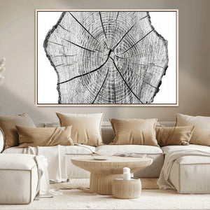 Rustic Tree Ring Wall Art Canvas Print – Framed and Ready to