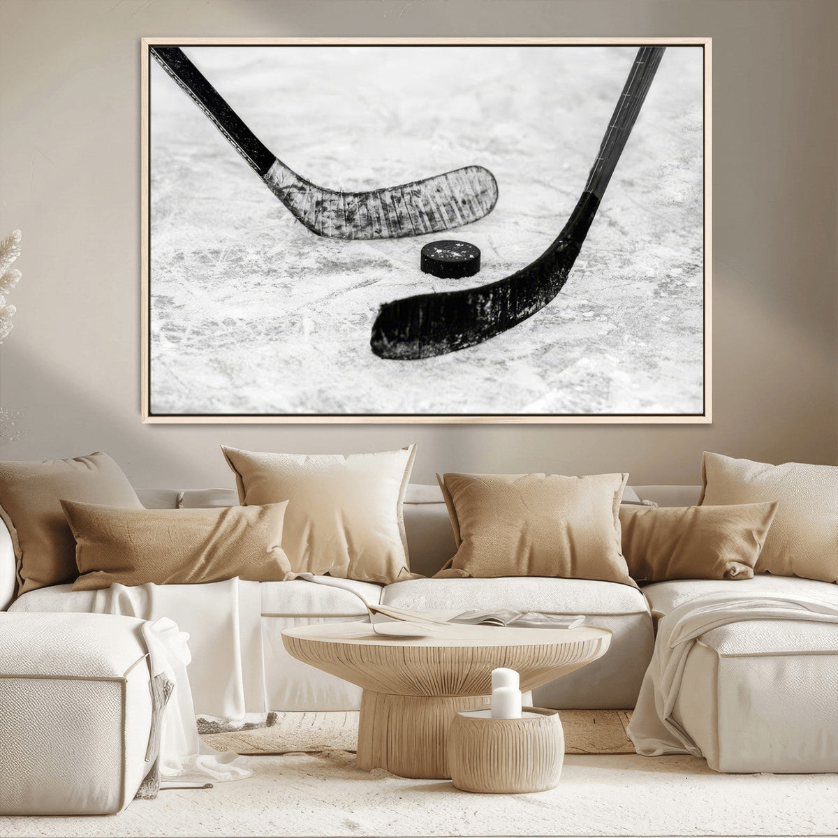 Winter Ice Hockey Sport Canvas Wall Art Print - Hockey Wall