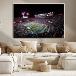 Ben Hill Griffin Stadium Night Game Triple Canvas Wall Art -