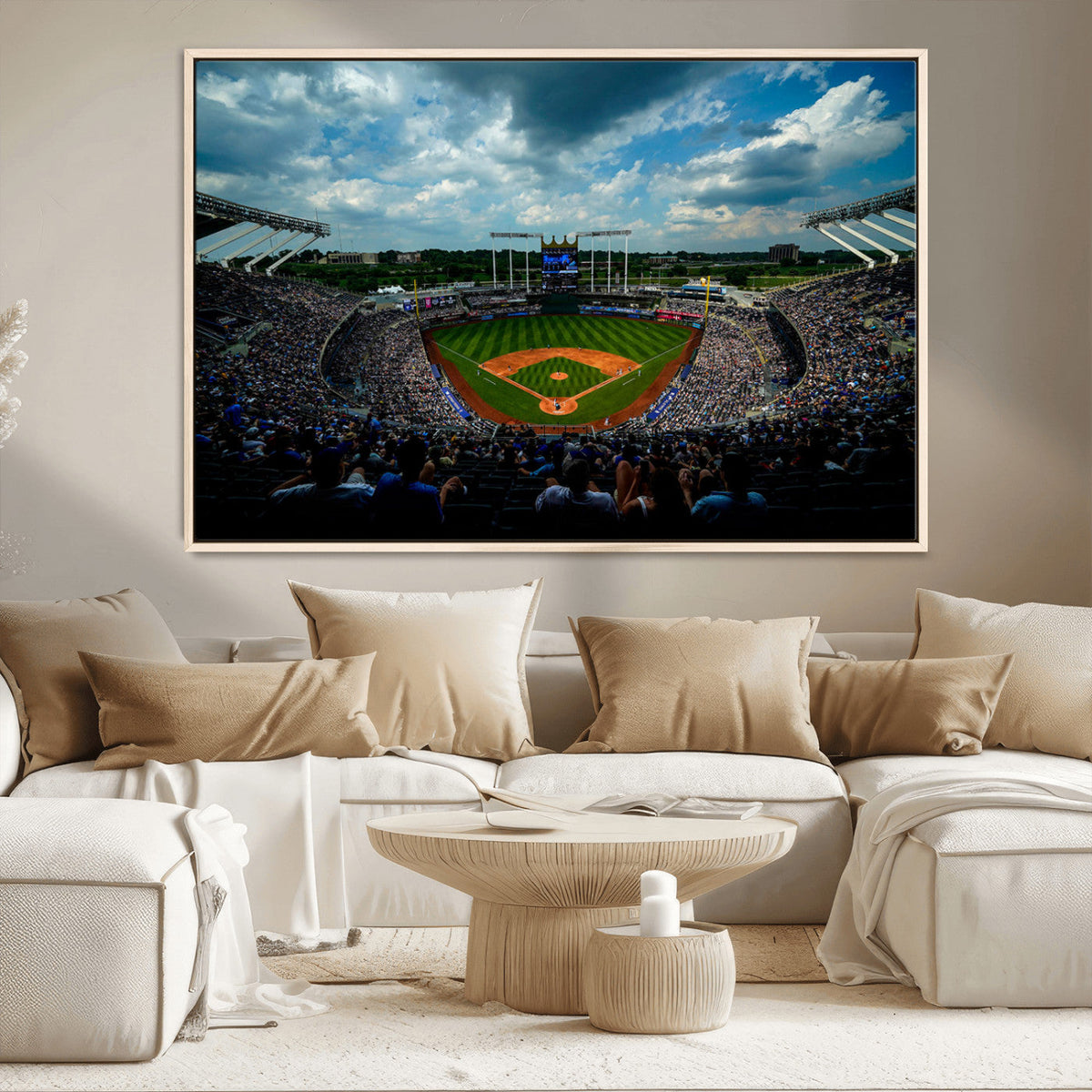 3-Panel Kauffman Stadium Wall Art Print | Large Kansas City