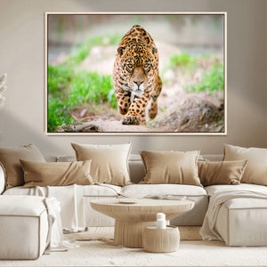 Leopard on the Prowl - Stunning Large Framed Leopard Wall