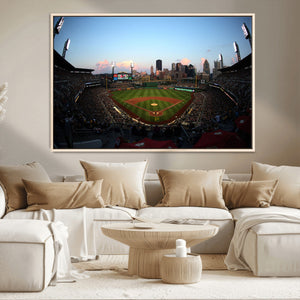 PNC Park Evening Game Triple Canvas Wall Art - Pittsburgh