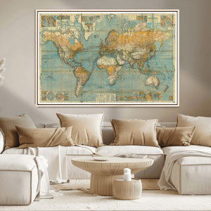 Push Pin World Map Canvas Print – Travel Tracker Wall Art