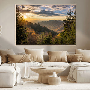Sunrise Over the Smoky Mountains Canvas Wall Art –