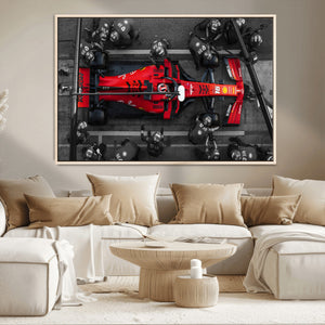 Ferrari Pit Stop Canvas Wall Art – Precision and Speed
