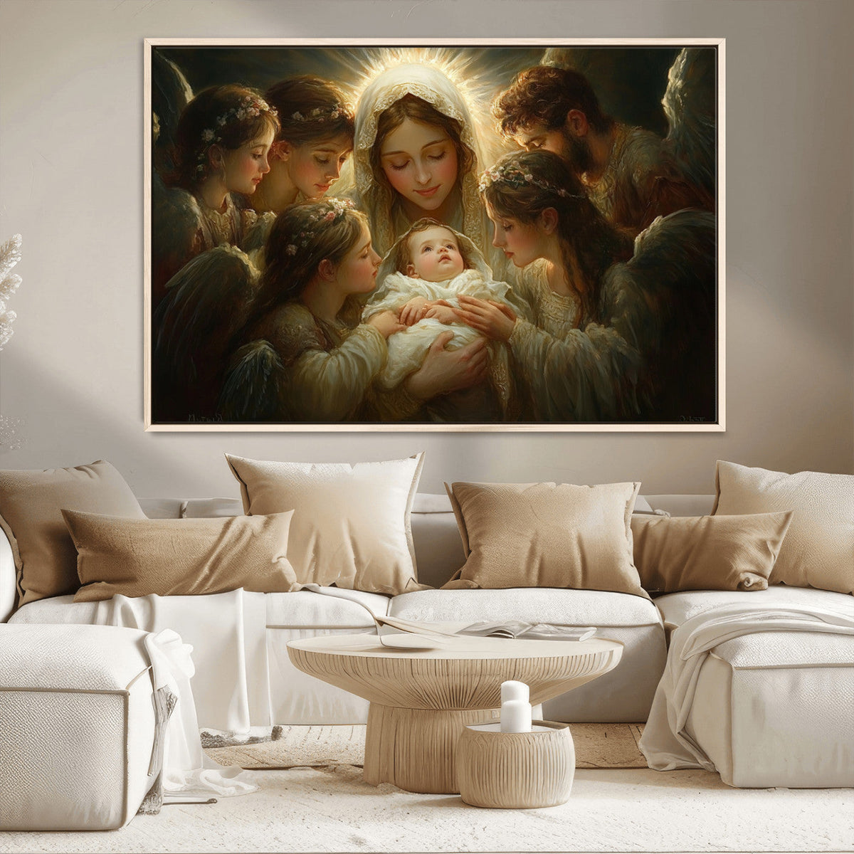 Mary Jesus Canvas Wall Art Print - Madonna and Child with