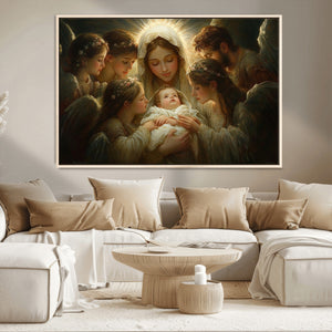 Mary Jesus Canvas Wall Art Print - Madonna and Child with