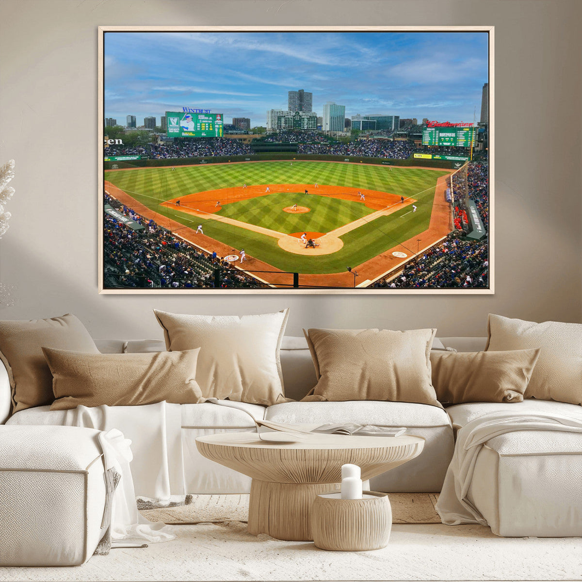 Wrigley Field Chicago Cubs Panoramic Canvas Print –