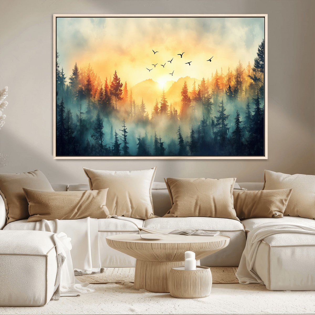 Abstract Forest Wall Art Print- Serene Nature Canvas Print
