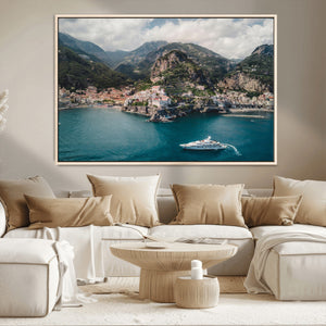 Amalfi Coast Wall Art – Framed Italian Seaside Canvas
