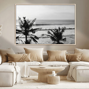 Tropical Coastline Wall Art Canvas Print – Framed Palm Trees