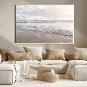 Ocean Waves Wall Art Canvas Print – Framed Coastal Shoreline