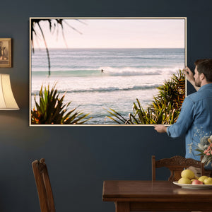 Ocean Surfer Wall Art Canvas Print – Framed Coastal Surf Art