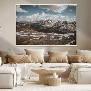 Mountain Landscape Wall Art Canvas Print – Framed Snowy