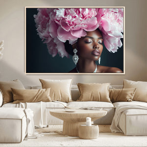 Black Beauty Petal Crown Wall Art Canvas Print – Floral
