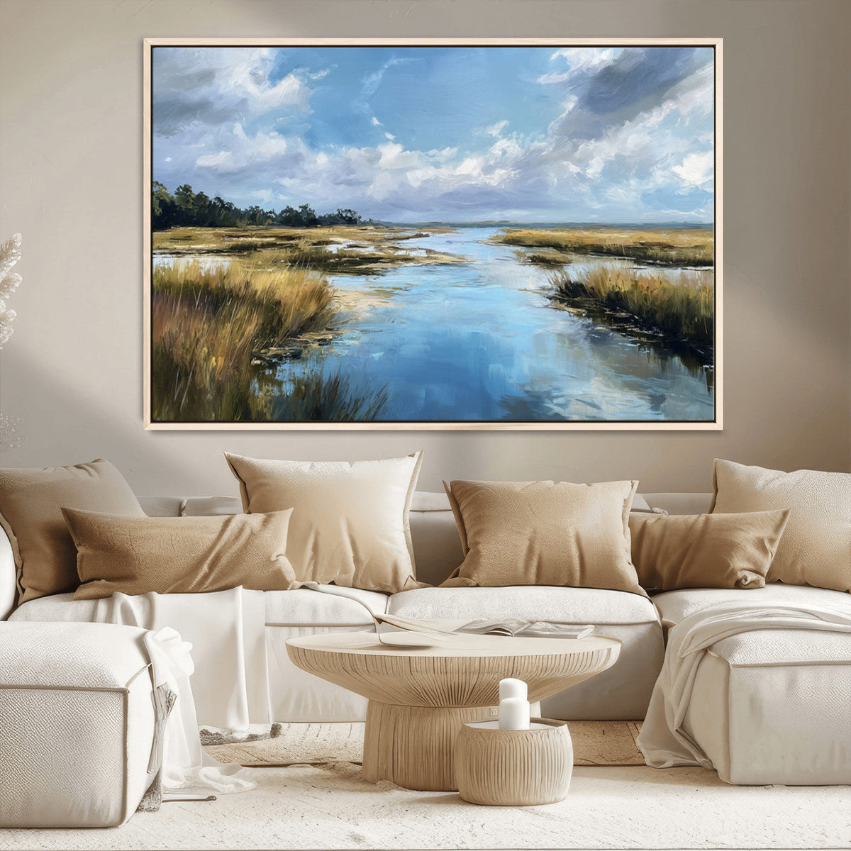 Marshland Wall Art Canvas Print – Serene Water Reflection