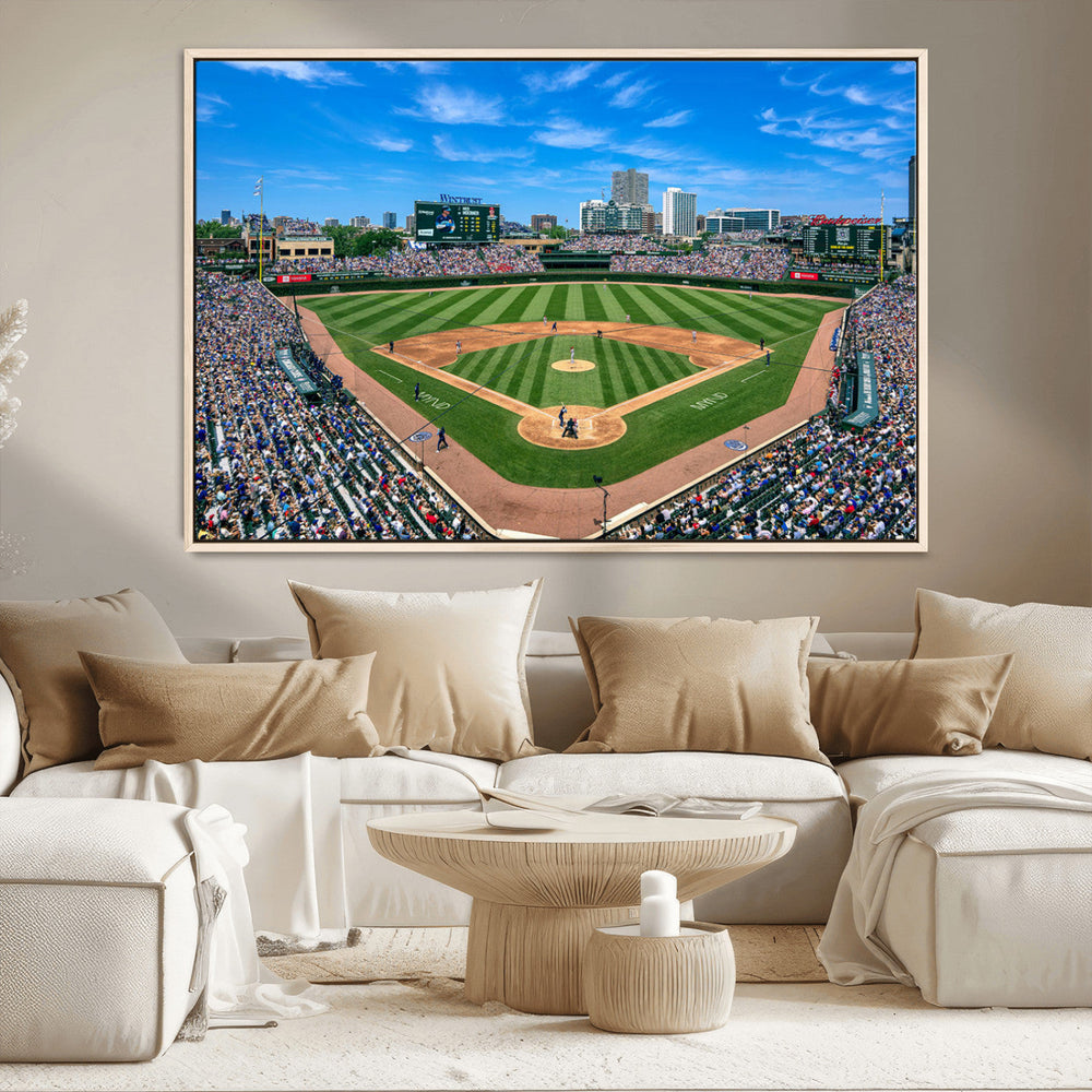 Wrigley Field Baseball Stadium Canvas Wall Art – Packed