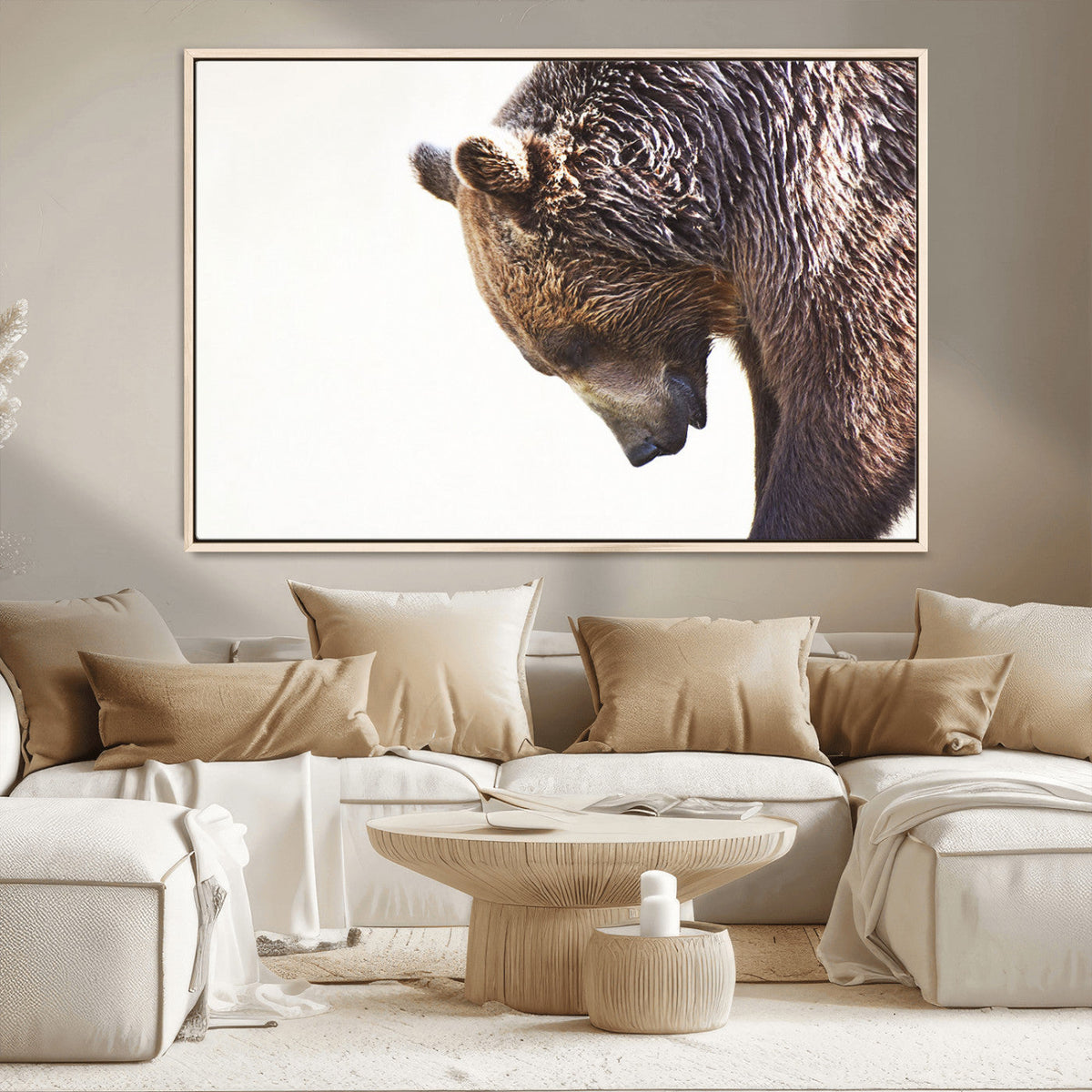 Grizzly Bear Canvas Wall Art Print – Framed Wildlife Nature