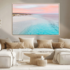 Serene Pastel Beach Wall Art Canvas Print, Tranquil Coastal
