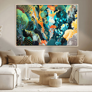 Vivid Underwater Coral Reef Wall Art Canvas Print,