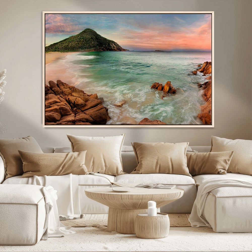 Coastal Landscape Wall Art Canvas Print – Rocky Shore and