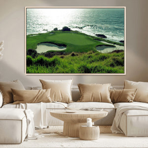 Coastal Golf Course Wall Art Canvas Print – Scenic Green