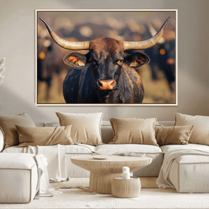 Majestic Texas Longhorn Bull Rustic Farm Animal Strong