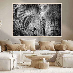 Wild Old Elephant Wall Art Canvas Print