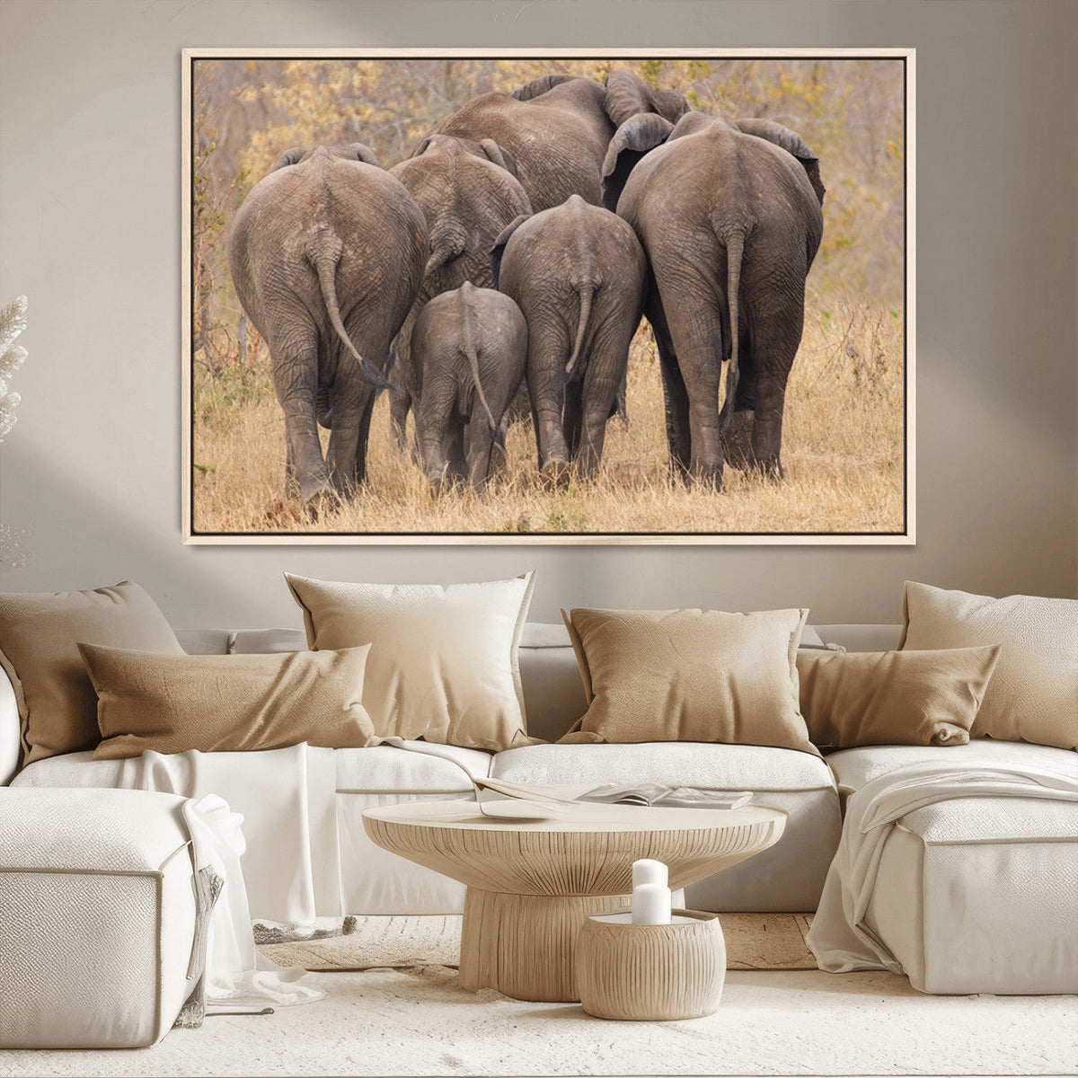 Wild Elephant Wall Art Canvas Print