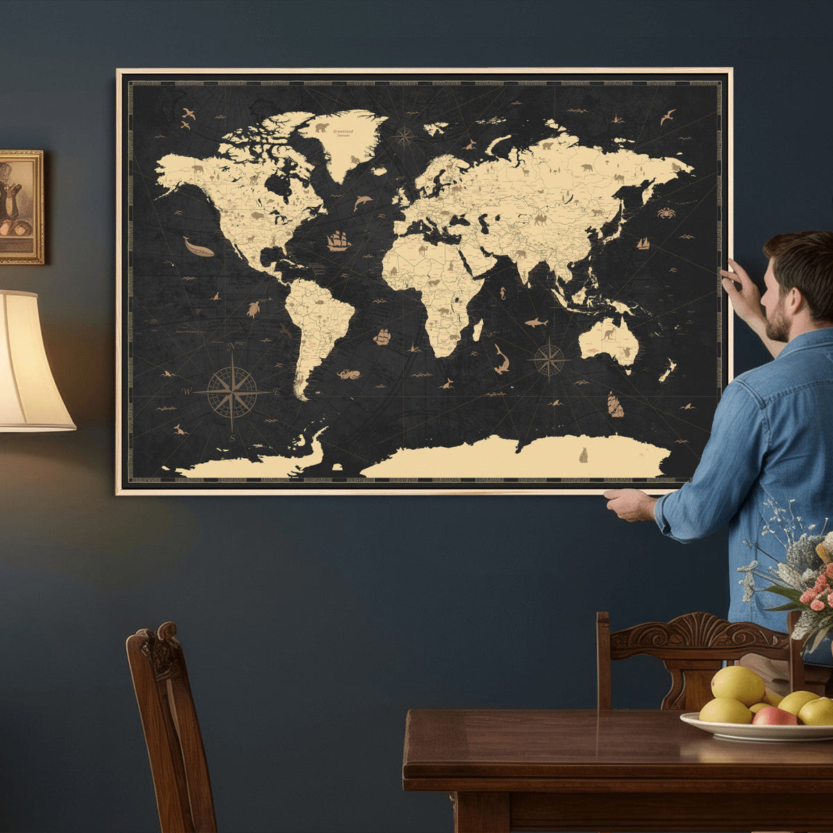 World Map Canvas Print – Detailed Map of the World Wall Art